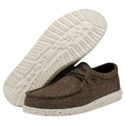 Wally Linen - Dark Brown -Heydude Shoes 112471628 WALLY ECO LINEN DARK BROWN LEFT 3