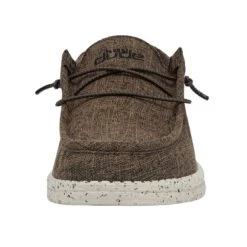Wally Linen - Dark Brown -Heydude Shoes 112471628 WALLY ECO LINEN DARK BROWN LEFT 4