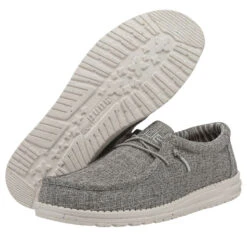 Wally Blend - Iron -Heydude Shoes 112473915 WALLY ECO LINEN IRON LEFT 3