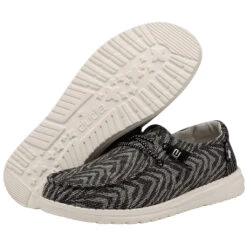 Wendy Woven - Zebra Black Stripe -Heydude Shoes 121414740 WENDY ZEBRA BLACK STRIPE LEFT 3