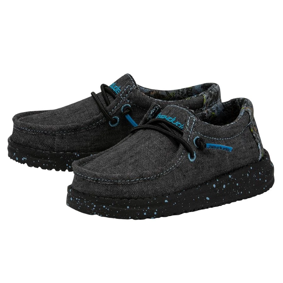 Wally Toddler Chambray - Wave Ride Wally Toddler Chambray - Wave Ride -Heydude Shoes 160014737 WALLY TODDLER CHAMBRAY WAVE RIDE LEFT 2
