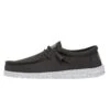 Wally Slub Canvas - Dark Grey -Heydude Shoes 40009 029 WALLYSLUBCANVAS DARKGREY LEFTSIDE
