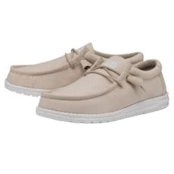 Heydude Shoes -Heydude Shoes 40009 106 WALLYSLUBCANVAS NATURAL PAIRSIDE