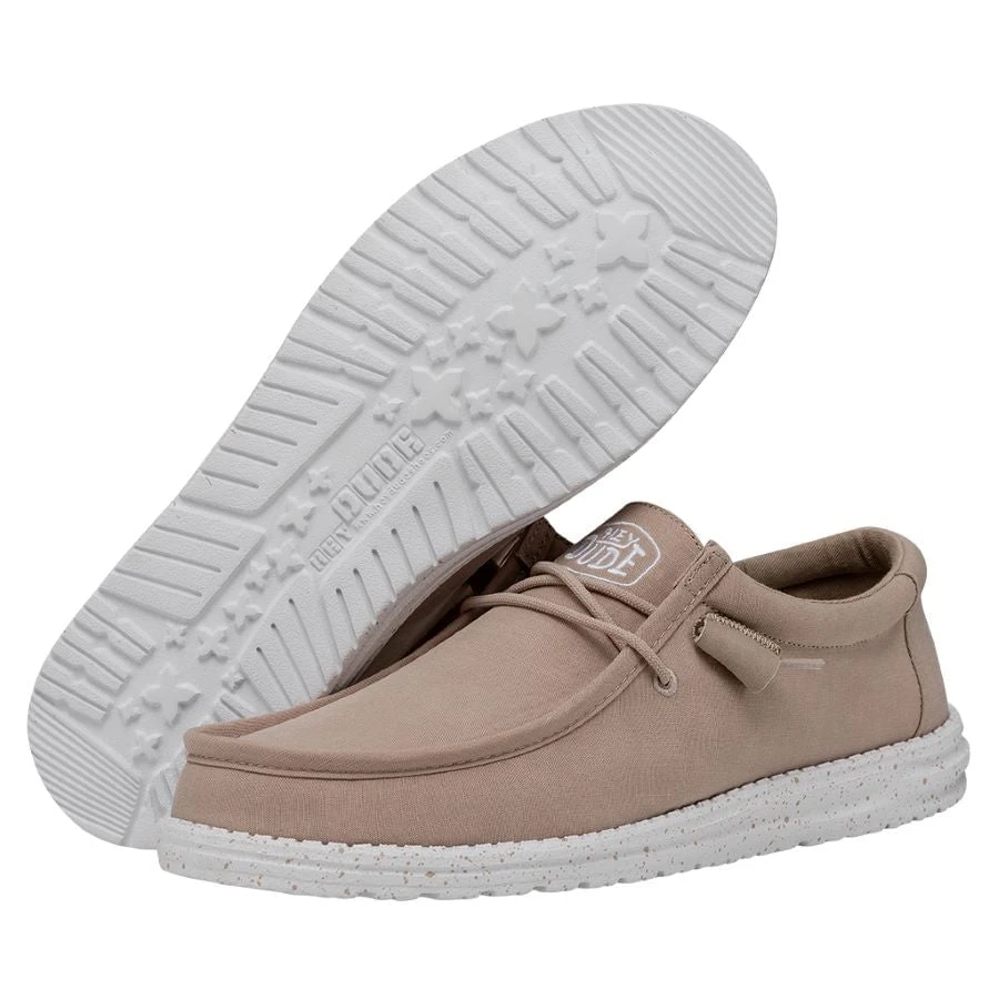 Wally Slub Canvas - Tan Wally Slub Canvas - Tan -Heydude Shoes 40009 265 WALLYSLUBCANVAS TAN PAIRBOTTOM