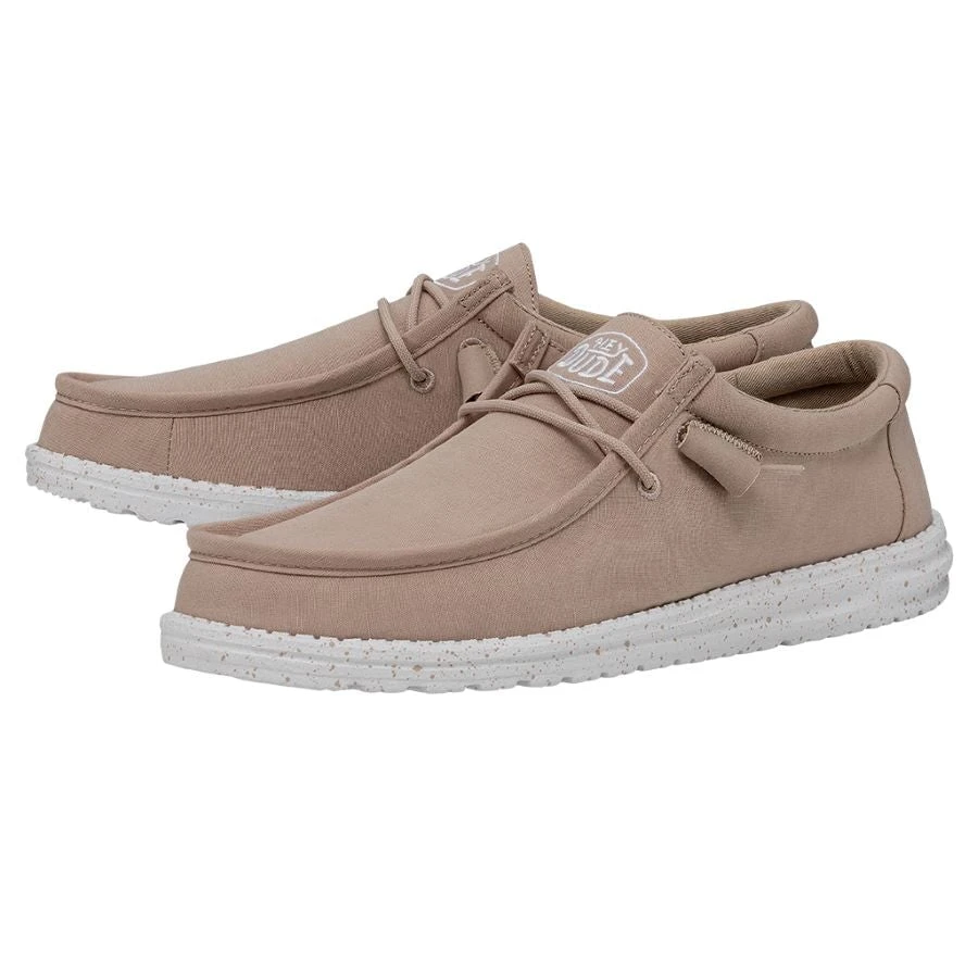 Wally Slub Canvas - Tan Wally Slub Canvas - Tan -Heydude Shoes 40009 265 WALLYSLUBCANVAS TAN PAIRSIDE