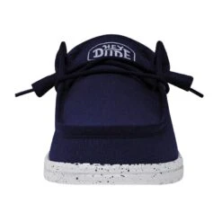 Wally Slub Canvas - Navy -Heydude Shoes 40009 410 WALLY SLUB CANVAS NAVY LEFT FRONT