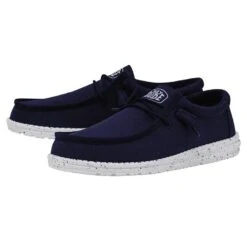 Heydude Shoes -Heydude Shoes 40009 410 WALLY SLUB CANVAS NAVY PAIR SIDE