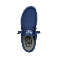 Wally Slub Canvas - True Blue -Heydude Shoes 40009 428 WALLYSLUBCANVAS TRUEBLUE LEFTTOP
