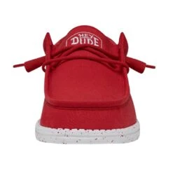Wally Slub Canvas - Red -Heydude Shoes 40009 610 WALLYSLUBCANVAS RED LEFTFRONT
