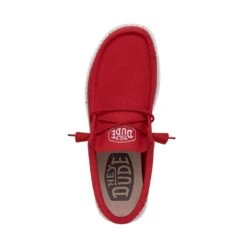 Wally Slub Canvas - Red -Heydude Shoes 40009 610 WALLYSLUBCANVAS RED LEFTTOP