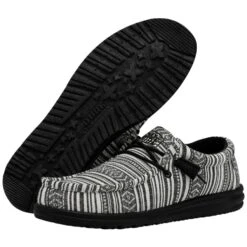 Wally Serape - Black Gravel 4 Wally Serape - Black Gravel -Heydude Shoes 40017 0YB WALLY SERAPE BLACK GRAVEL LEFT 3