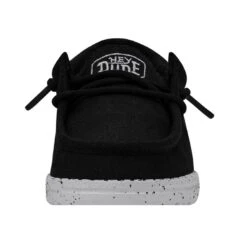 Wally Toddler Slub Canvas - Black 6 Wally Toddler Slub Canvas - Black -Heydude Shoes 40029 001 WALLYTODDLERSLUBCANVAS BLACK LEFTFRONT