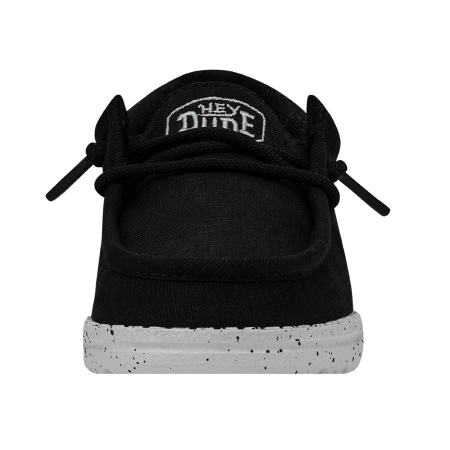 Wally Toddler Slub Canvas - Black Wally Toddler Slub Canvas - Black -Heydude Shoes 40029 001 WALLYTODDLERSLUBCANVAS BLACK LEFTFRONT