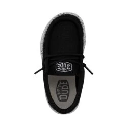 Wally Toddler Slub Canvas - Black 4 Wally Toddler Slub Canvas - Black -Heydude Shoes 40029 001 WALLYTODDLERSLUBCANVAS BLACK LEFTTOP