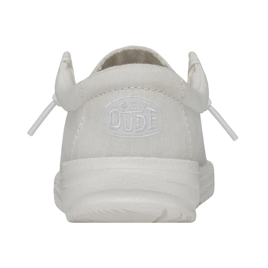 Wally Toddler Slub Canvas - White Wally Toddler Slub Canvas - White -Heydude Shoes 40029 100 WALLYTODDLERSLUBCANVAS WHITE LEFTBACK