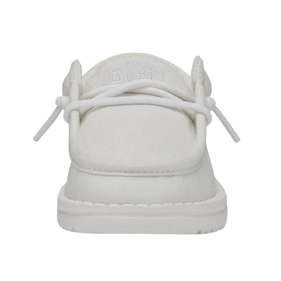 Wally Toddler Slub Canvas - White Wally Toddler Slub Canvas - White -Heydude Shoes 40029 100 WALLYTODDLERSLUBCANVAS WHITE LEFTFRONT