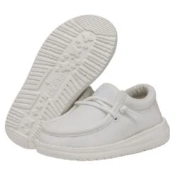 Wally Toddler Slub Canvas - White 4 Wally Toddler Slub Canvas - White -Heydude Shoes 40029 100 WALLYTODDLERSLUBCANVAS WHITE PAIRBOTTOM