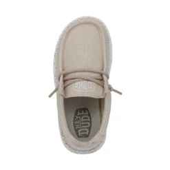 Wally Toddler Slub Canvas - Natural 7 Wally Toddler Slub Canvas - Natural -Heydude Shoes 40029 106 WALLYTODDLERSLUBCANVAS NATURAL LEFTTOP