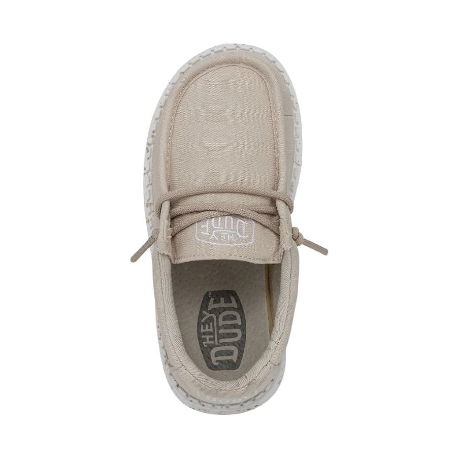 Wally Toddler Slub Canvas - Natural Wally Toddler Slub Canvas - Natural -Heydude Shoes 40029 106 WALLYTODDLERSLUBCANVAS NATURAL LEFTTOP
