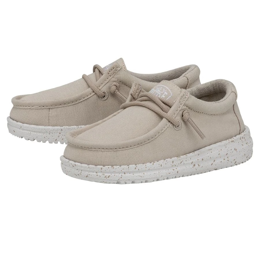 Wally Toddler Slub Canvas - Natural Wally Toddler Slub Canvas - Natural -Heydude Shoes 40029 106 WALLYTODDLERSLUBCANVAS NATURAL PAIRSIDE