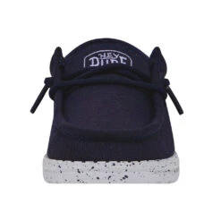 Wally Toddler Slub Canvas - Navy -Heydude Shoes 40029 410 WALLYTODDLERSLUBCANVAS NAVY LEFTFRONT