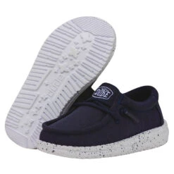 Wally Toddler Slub Canvas - Navy -Heydude Shoes 40029 410 WALLYTODDLERSLUBCANVAS NAVY PAIRBOTTOM