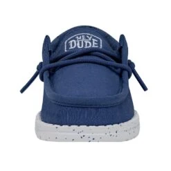 Wally Toddler Slub Canvas - True Blue -Heydude Shoes 40029 428 WALLYTODDLERSLUBCANVAS TRUEBLUE LEFTFRONT