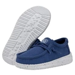 Wally Toddler Slub Canvas - True Blue -Heydude Shoes 40029 428 WALLYTODDLERSLUBCANVAS TRUEBLUE PAIRBOTTOM