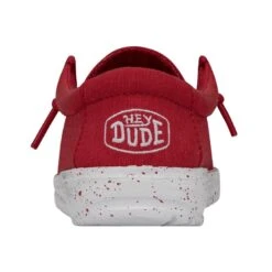 Wally Toddler Slub Canvas - Red 6 Wally Toddler Slub Canvas - Red -Heydude Shoes 40029 610 WALLYTODDLERSLUBCANVAS RED LEFTBACK