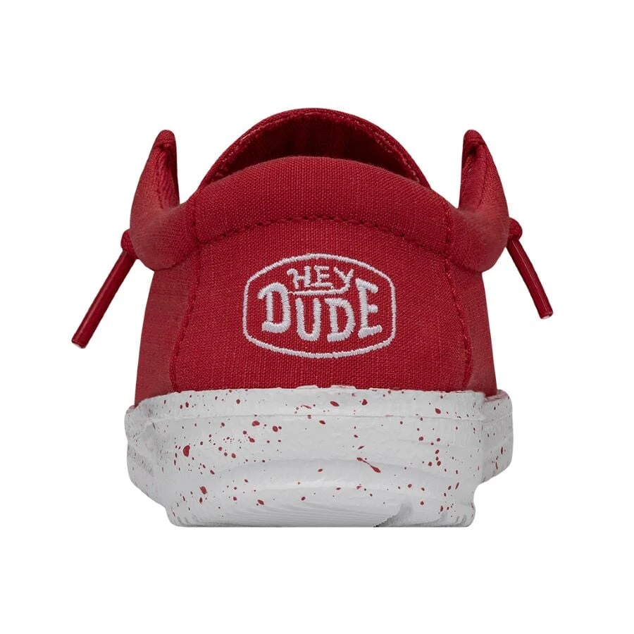 Wally Toddler Slub Canvas - Red Wally Toddler Slub Canvas - Red -Heydude Shoes 40029 610 WALLYTODDLERSLUBCANVAS RED LEFTBACK