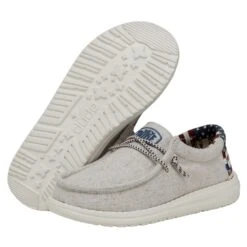 Wally Youth - Off White Patriotic -Heydude Shoes 40040 1K1 WALLYYOUTH OFFWHITEPATRIOTIC PAIRBOTTOM