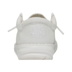 Wally Youth Slub Canvas - White -Heydude Shoes 40044 100 WALLYYOUTHSLUBCANVAS WHITE LEFTBACK