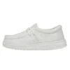 Wally Youth Slub Canvas - White -Heydude Shoes 40044 100 WALLYYOUTHSLUBCANVAS WHITE LEFTSIDE