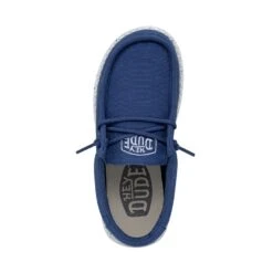 Wally Youth Slub Canvas - True Blue -Heydude Shoes 40044 428 WALLYYOUTHSLUBCANVAS TRUEBLUE LEFTTOP