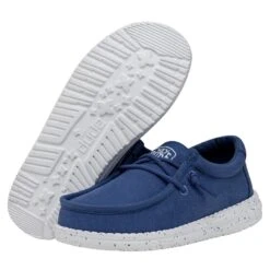 Wally Youth Slub Canvas - True Blue -Heydude Shoes 40044 428 WALLYYOUTHSLUBCANVAS TRUEBLUE PAIRBOTTOM