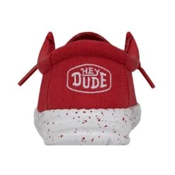 Wally Youth Slub Canvas - Red -Heydude Shoes 40044 610 WALLYYOUTHSLUBCANVAS RED LEFTBACK