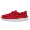 Wally Youth Slub Canvas - Red -Heydude Shoes 40044 610 WALLYYOUTHSLUBCANVAS RED LEFTSIDE