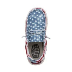 Wally Youth Patriotic - Stars And Stripes -Heydude Shoes 40046 9C8 WALLYYOUTHPATRIOTIC STARSANDSTRIPES LEFTTOP