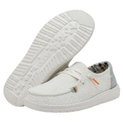 Wendy Boho - White Crochet -Heydude Shoes 40054 1KF WENDY BOHO WHITE CROCHET LEFT 3