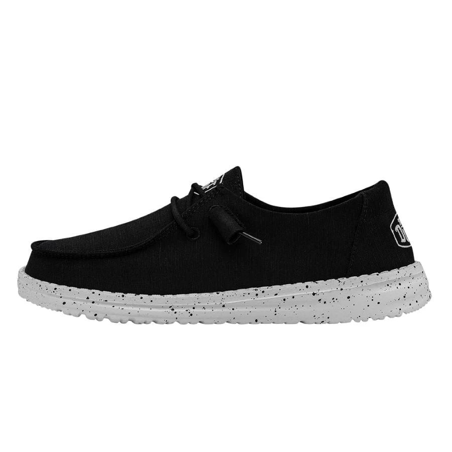 Wendy Slub Canvas - Black Wendy Slub Canvas - Black -Heydude Shoes 40063 001 WENDY SLUB CANVAS BLACK LEFT 1