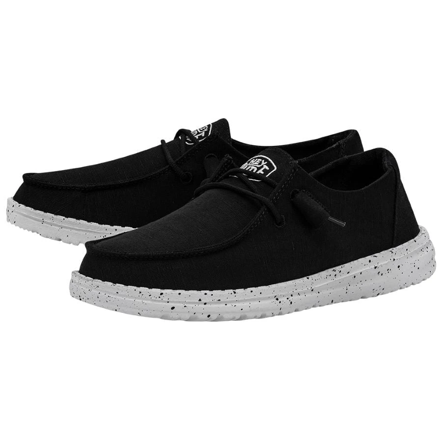 Wendy Slub Canvas - Black Wendy Slub Canvas - Black -Heydude Shoes 40063 001 WENDY SLUB CANVAS BLACK LEFT 2