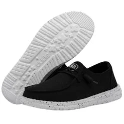 Wendy Slub Canvas - Black 4 Wendy Slub Canvas - Black -Heydude Shoes 40063 001 WENDY SLUB CANVAS BLACK LEFT 3
