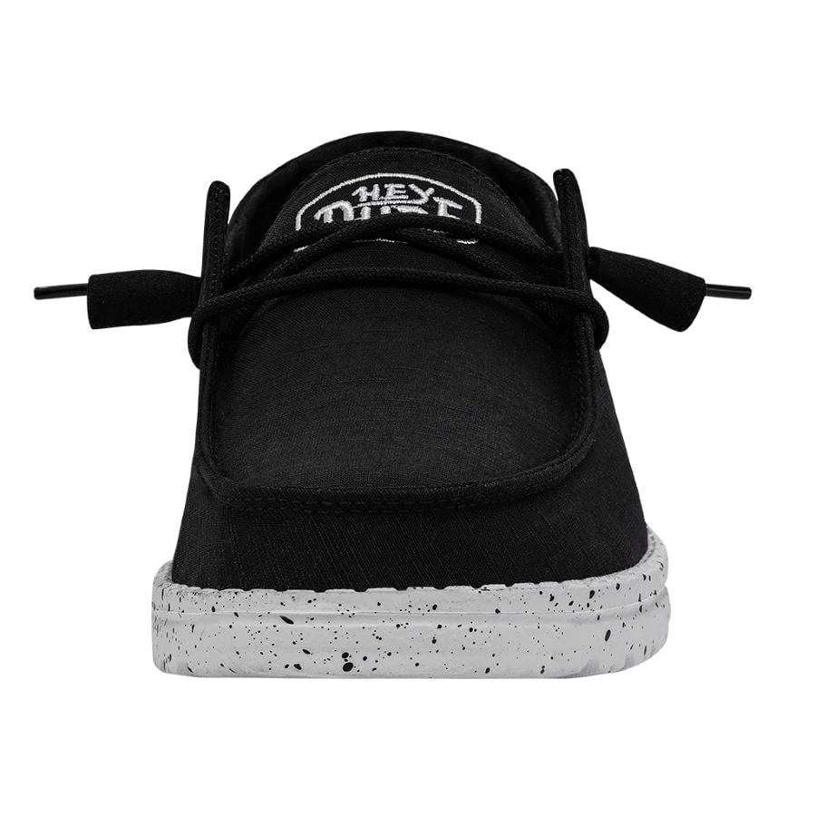 Wendy Slub Canvas - Black Wendy Slub Canvas - Black -Heydude Shoes 40063 001 WENDY SLUB CANVAS BLACK LEFT 4