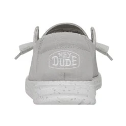 Wendy Slub Canvas - Light Grey -Heydude Shoes 40063 007 WENDYSLUBCANVAS LIGHTGREY LEFTBACK