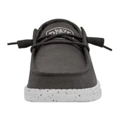 Wendy Slub Canvas - Dark Grey -Heydude Shoes 40063 029 WENDY SLUB CANVAS DARK GREY LEFT 4