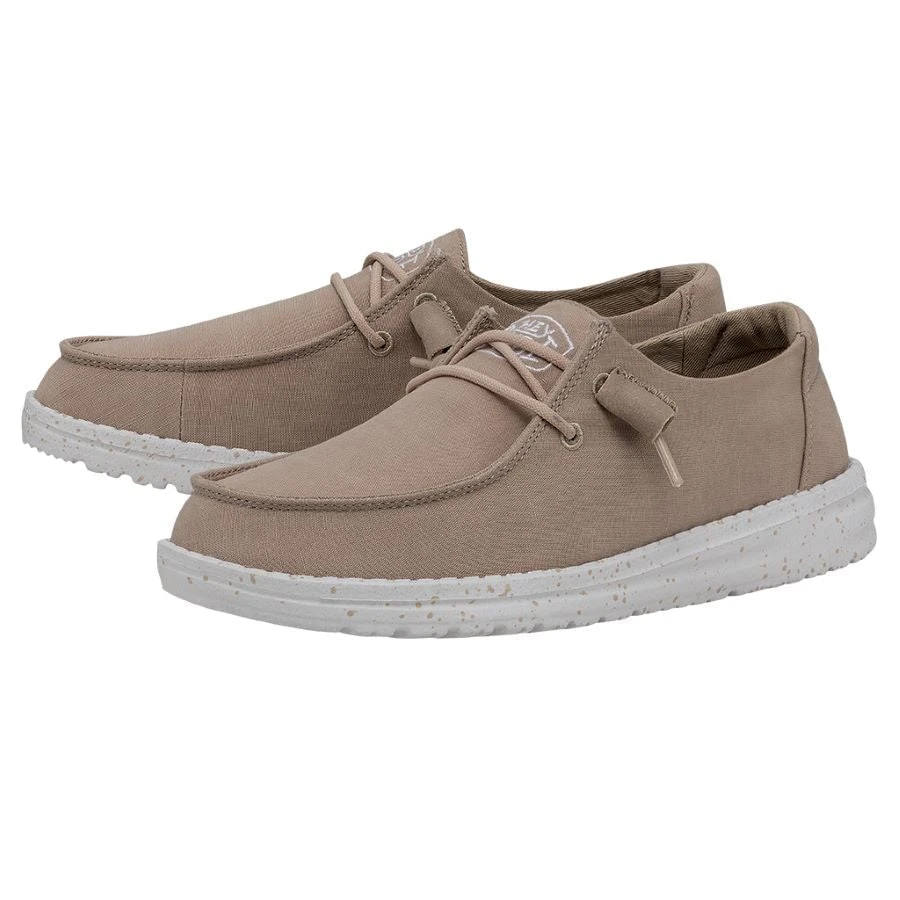 Wendy Slub Canvas - Tan Wendy Slub Canvas - Tan -Heydude Shoes 40063 265 WENDYSLUBCANVAS TAN PAIRSIDE