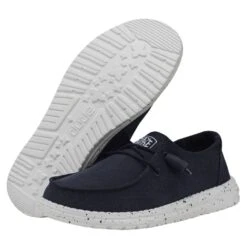 Wendy Slub Canvas - Navy -Heydude Shoes 40063 410 WENDYSLUBCANVAS NAVY PAIRBOTTOM 1
