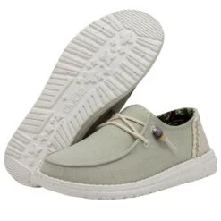 Wendy Fringe - Sage -Heydude Shoes 40071 330 WENDY FRINGE SAGE LEFT 3