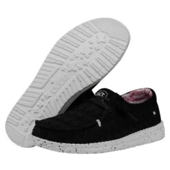 Wendy Stretch Boho Fleur - Crow -Heydude Shoes 40082 0YP WENDYSTRETCHBOHOFLUER CROW PAIRBOTTOM