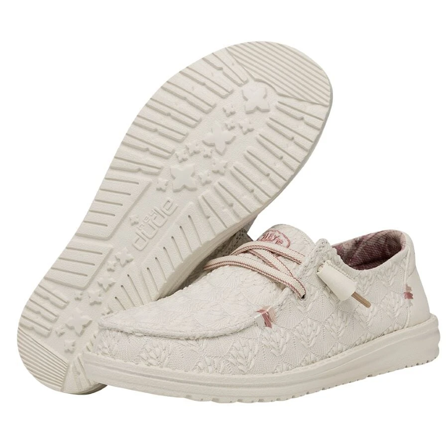 Wendy Stretch Boho Fleur - Sand Wendy Stretch Boho Fleur - Sand -Heydude Shoes 40082 202 WENDYSTRETCHBOHOFLUER SAND PAIRBOTTOM
